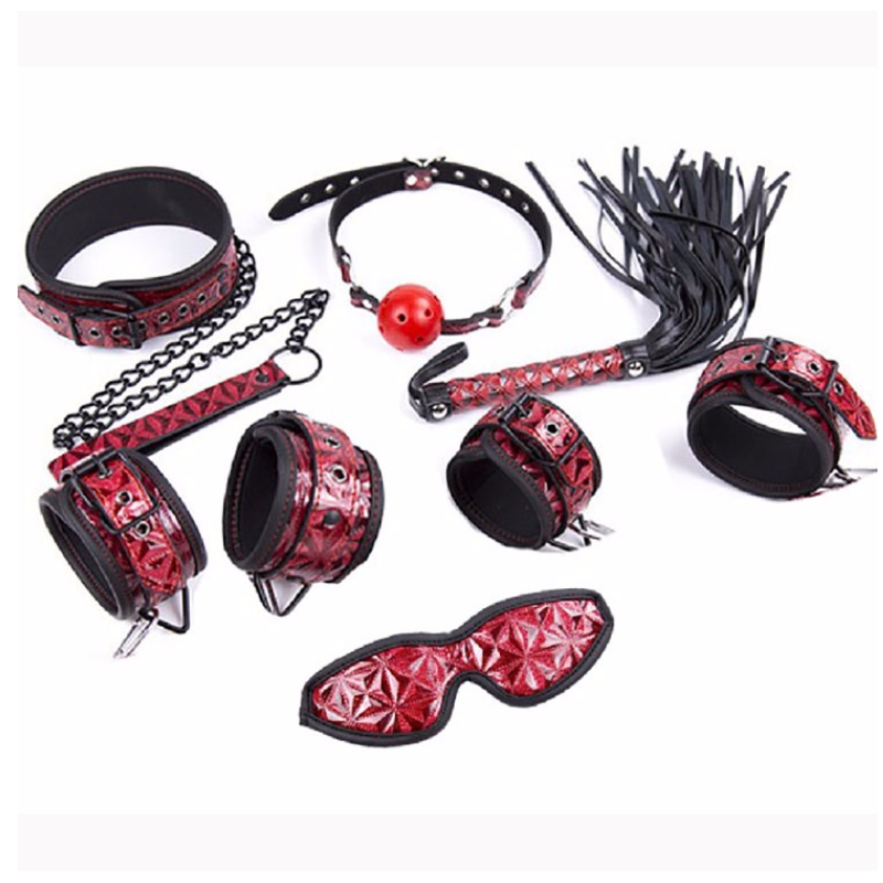 Black / Red Adult Sex Toy BDSM Props Bondage Set N16997