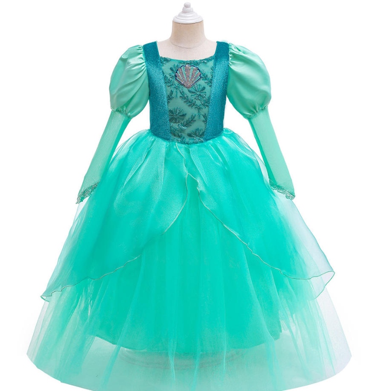 Disfraz de sirena de Halloween paraniñas princesa ariel vestida de pelotaniñosniños fiestas de fiesta bordados vestidos de fiesta de carnaval 3 - 14 piezas