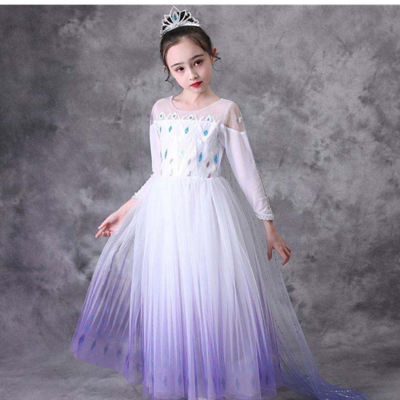 Cos110 Vestidos deniñas Princess Cosplay Elsa Dress Halloween Clothing Fancy TV&Traje de películas Niños