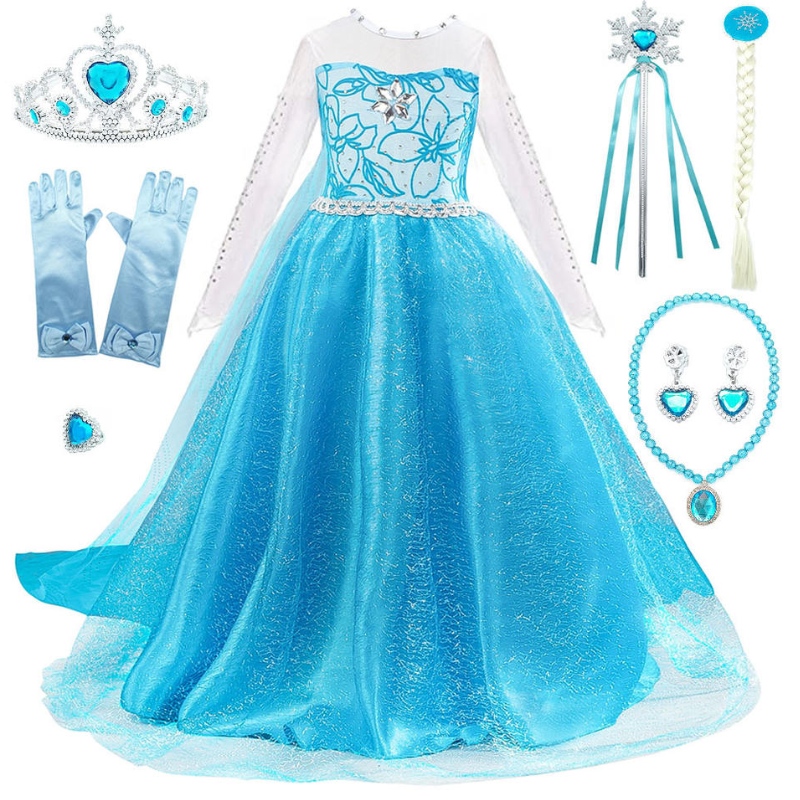 Elnuevo vestido de princesa de la fiesta de Aisha, vestida de larga princesa, vestida de princesa Aisha con un juego completo de accesorios