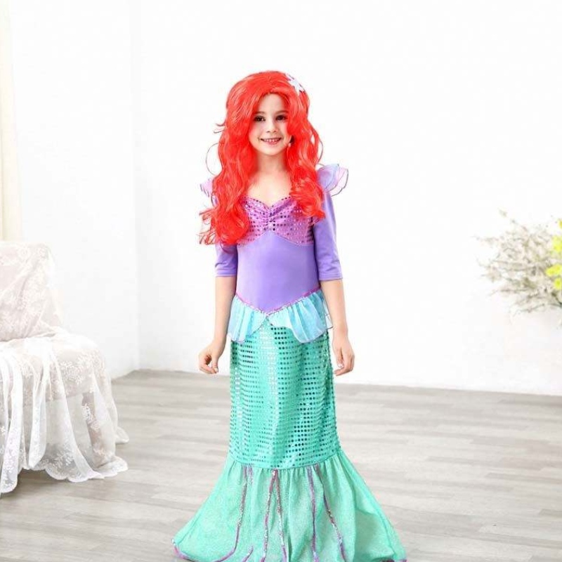 Fiesta de cumpleaños Vestido de Navidad 2-10 años paraniños Princesa Cosplay Girl Ariel Mermaid Disfraz HCMM-001