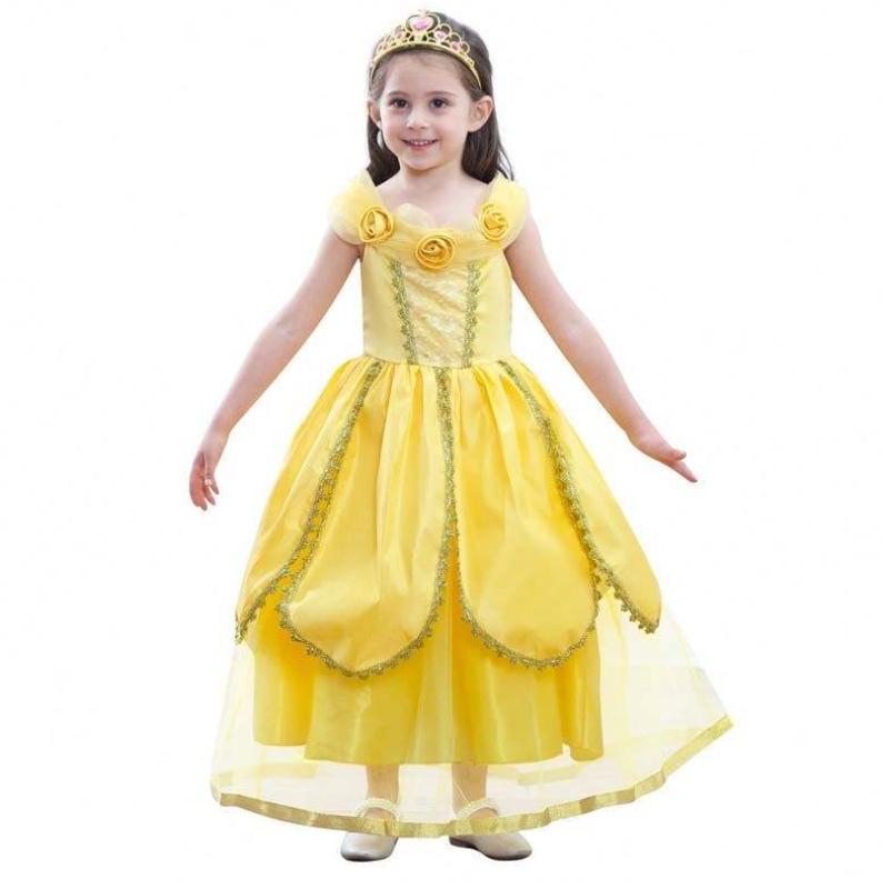 2022 NUEVAS LLEGADAS PEQUEÑAS BALLA BALLA FIESTA Halloween Cosplay Girls Princess Belle Beauty Costume HCBL-004