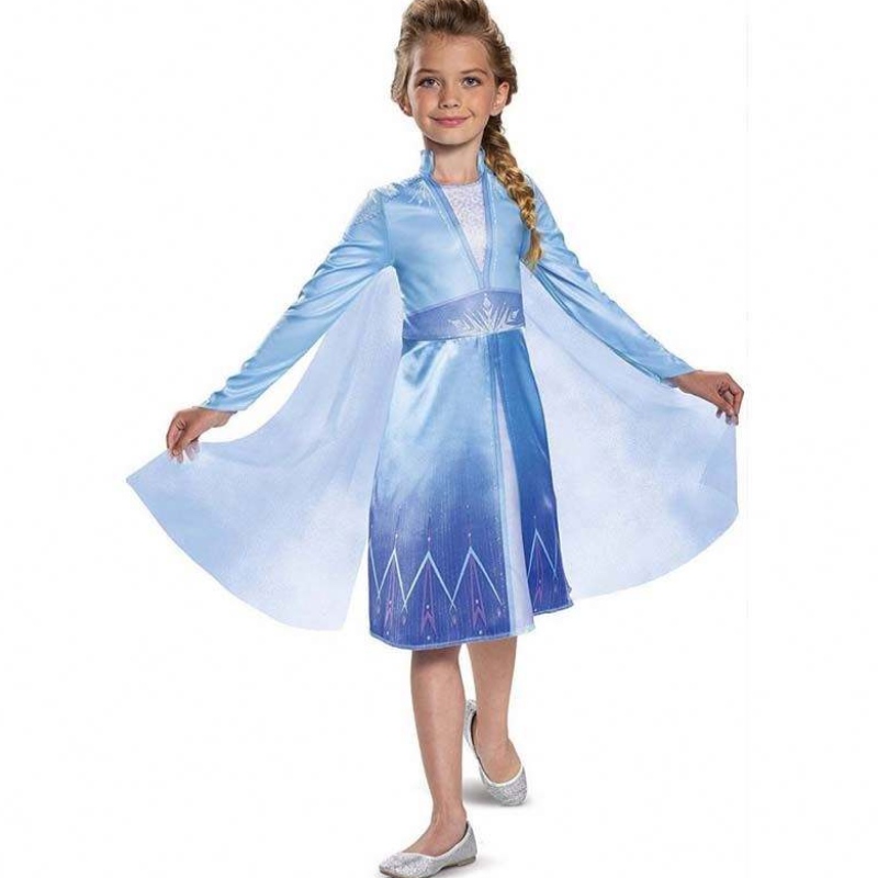 Niños Girls Halloween Party Cosplay 110-150cm Princesa Vestida Elsa Princess HCGD-011