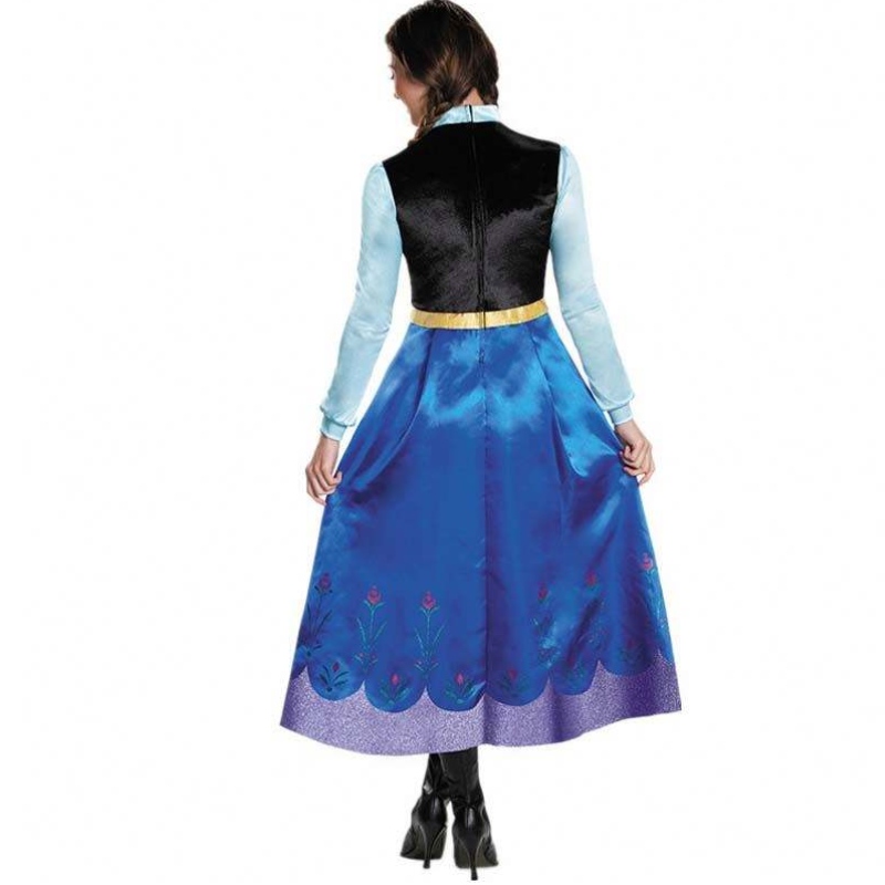 best seller 2022 Adult Elsa Anna Cosplay Mujer disfraz de Halloween Princess Dress Adult Anna Disfraz con Cloak HCGD-053