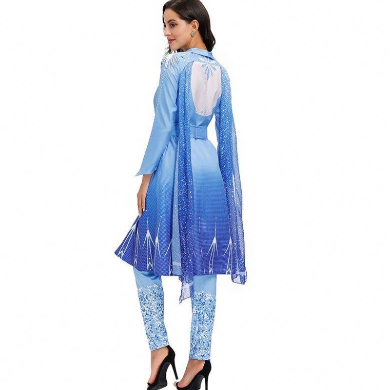 2022 ARRIBAS NUEVAS ADULTAS Snowen Elsa Elsa Cosplay Disfraz de Halloween Mujeres HCGD-055