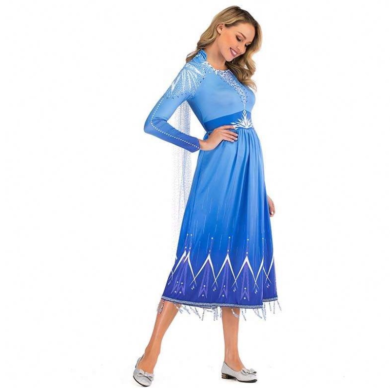 Nuevas ideas de productos 2022 Elsa Acto 2 Halloween Cosplay Elsa Disfraz para adultos para mujeres SZAC-005