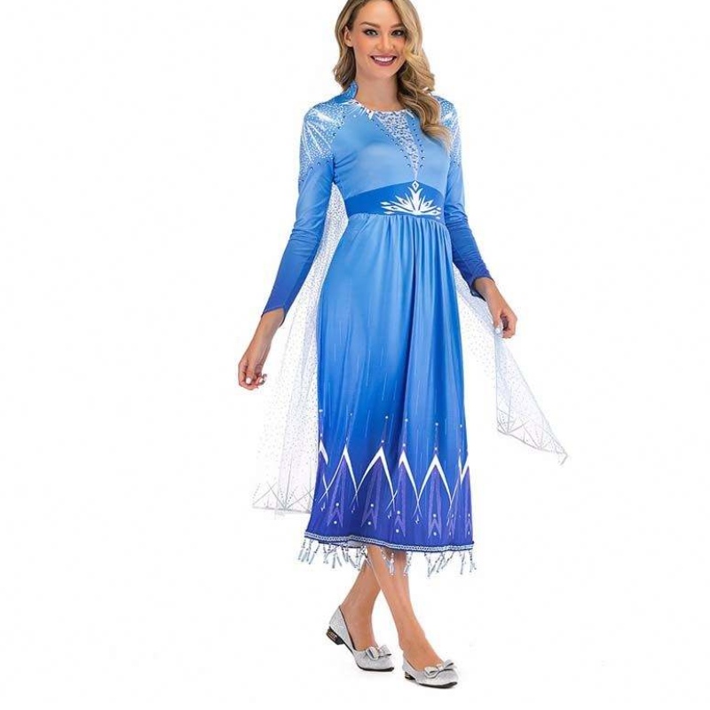 Nuevas ideas de productos 2022 Elsa Acto 2 Halloween Cosplay Elsa Disfraz para adultos para mujeres SZAC-005