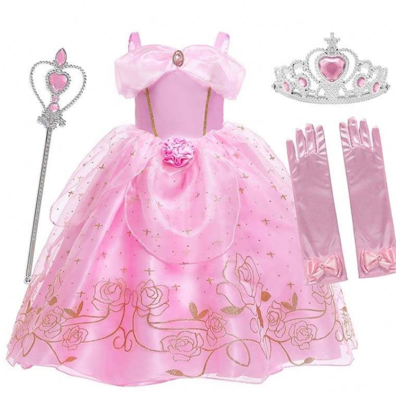 Princesa de princesaniña Summer fantasía ropa de fiesta rosa princesa aurora disfraz hcsp-012