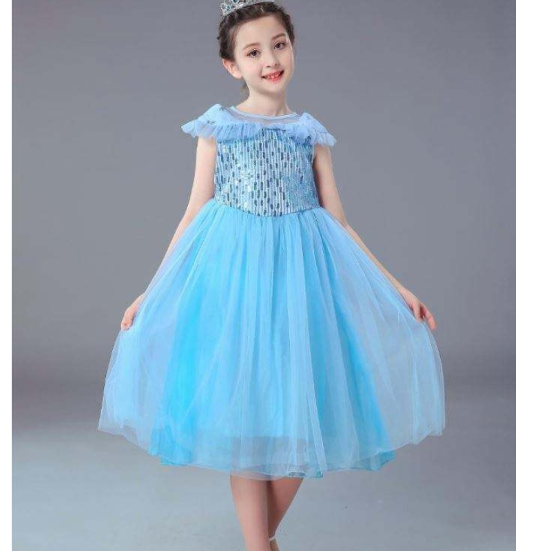 Ropa deniñosnuevos al por mayor ropa de princesa elsa disfraces deniños vestidos deniñas