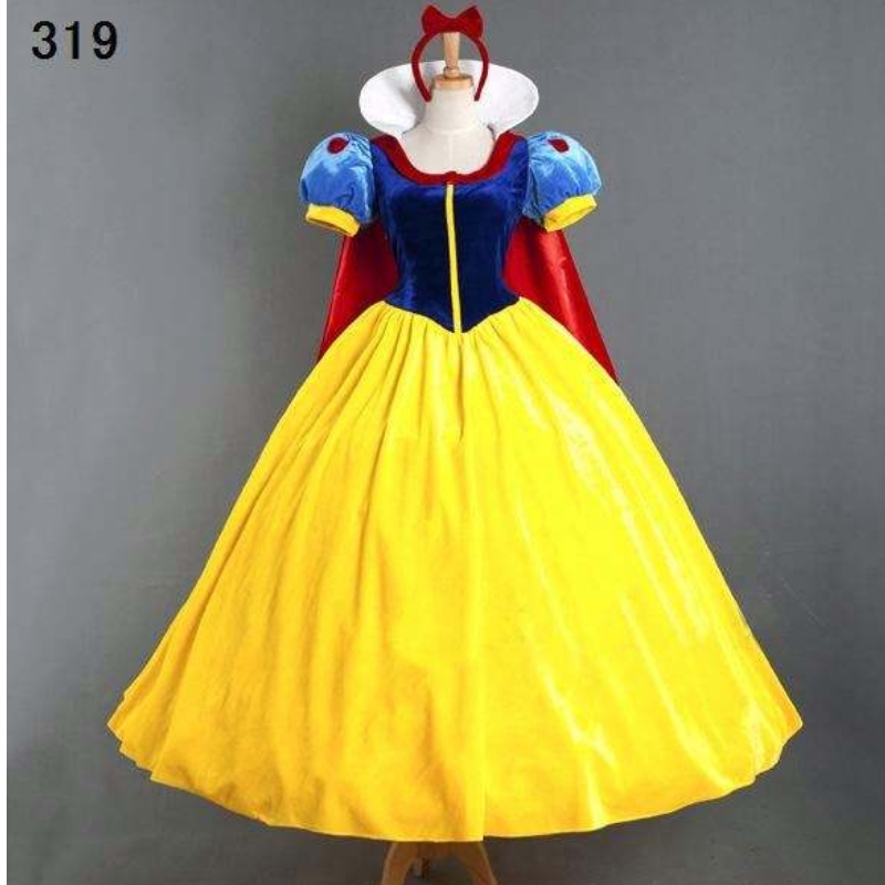 Mujeres al por mayor Adult Halloween Caricatura Princesa Disfraz de Blancanieves de Nieve White Princesa con bullicio