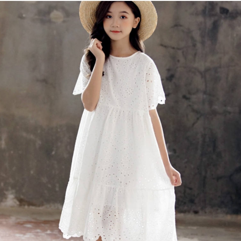 2022 Vestido paraniñas de verano con forro 100% bordado de algodón princesa princesa midi ropa de fiesta paraniños