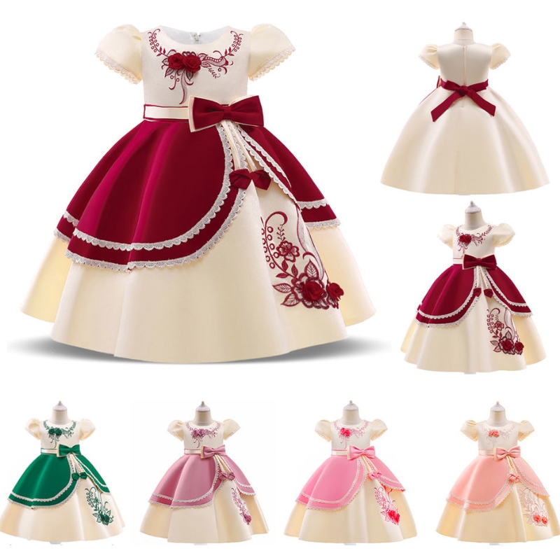2022 Vestido de bordado vintage paraniños formales paraniñas disfraz de fiesta princesas princesas vestidos deniña vestido
