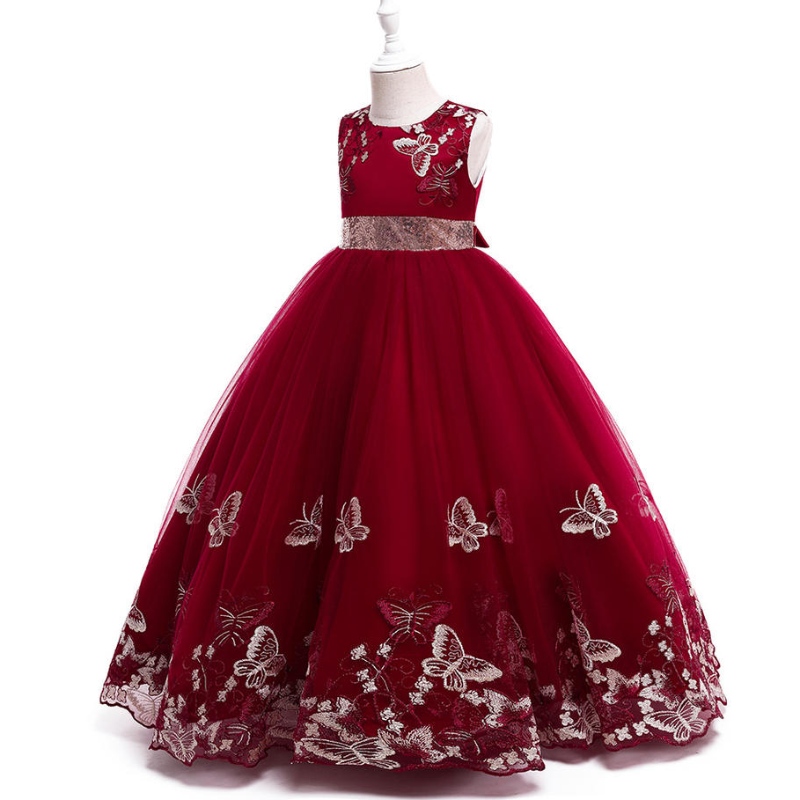 Vestido denovia deniña al por mayor elegante Baby Baby Bordery Diseño Vestidos paraniños para fiesta de cumpleaños Vestido de vestidos de pelota