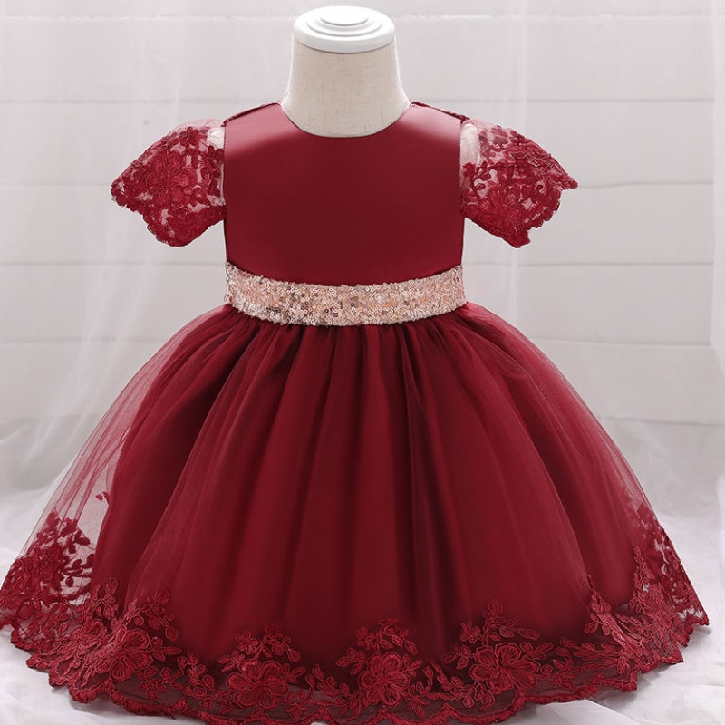 2022 Ceremonia Infantil Vestido de primer cumpleaños para ropa deniña Sequin Princess Vestidos Party Baptism Clothing 0 1 2 Sí
