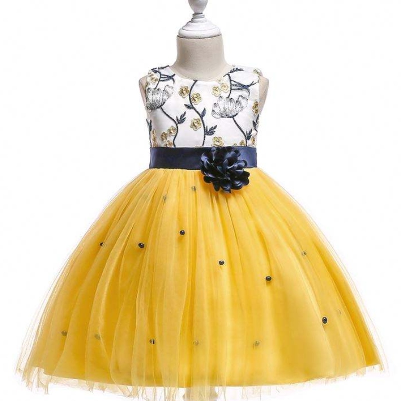 Baby Girl Summer Algodón sin mangas Vestidos florales de Navidad Vestido de fiesta de princesa paraniños L5022