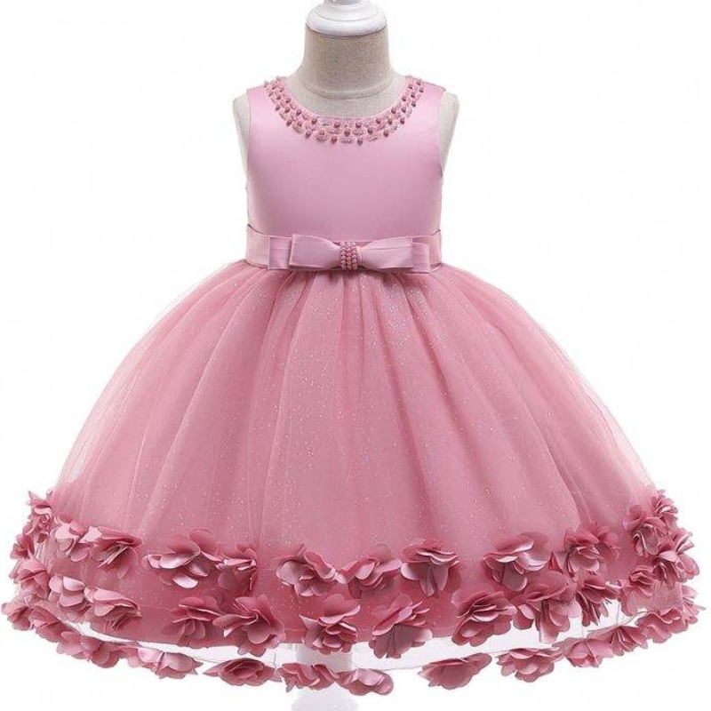 Baige Princesa Princesa Dress Flower Fiesta de cumpleaños Fancos de boda elegantes vestidos de bebé