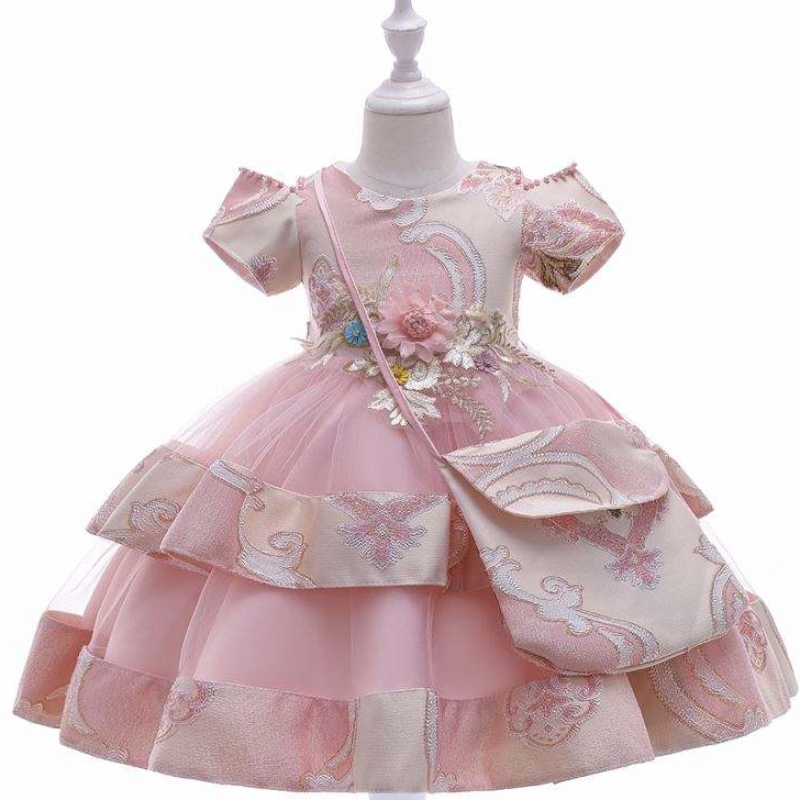 Baige Amazon Hot Sale New Wedding Event Ceremony Ceremony Girl Party Dress Kids 3-8 años Viejos deniña L5212