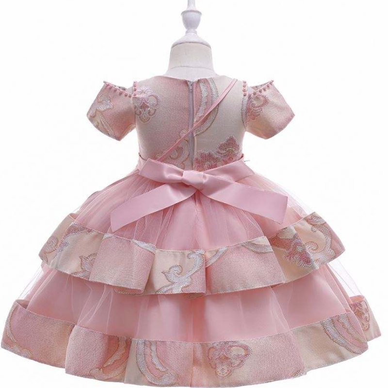 Baige Amazon Hot Sale New Wedding Event Ceremony Ceremony Girl Party Dress Kids 3-8 años Viejos deniña L5212
