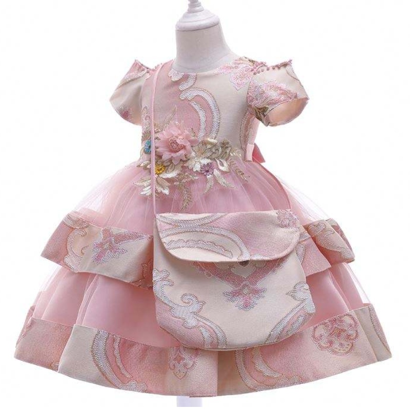 Baige Amazon Hot Sale New Wedding Event Ceremony Ceremony Girl Party Dress Kids 3-8 años Viejos deniña L5212
