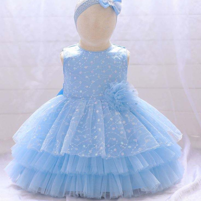 Baige sin mangasnuevos vestidos de fiesta infantiles vestidos deniña de flores diseños de vestido de bebé 2 años l2010xz