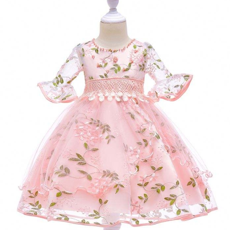 Baige Nuevo Vestidos Modelo de boda Ropa de fiesta paraniñas paraniños Baby Girl Frock L5015