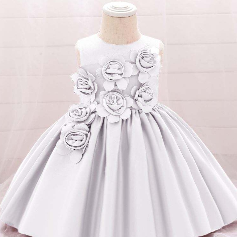 Baige 2020 Último 4 colores Reciénnacidos Algodón Algodón Lino Party Lace Lace Princess Infantes paraniños Vestidos paraniños L5068XZ