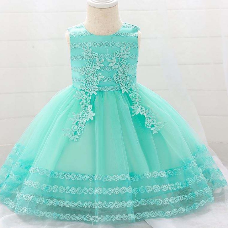 Baby Frock Nuevo diseño paraniños Ropa paraniños Flores Fiesta Cumpleaños de la pelota L1923XZ