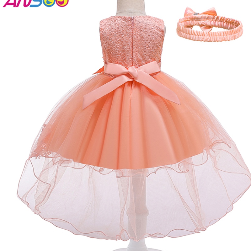Ansoo Pretty Peach Children \\\\ S Birthday Princess Princess Flower Orange Vestido denovia paraniña