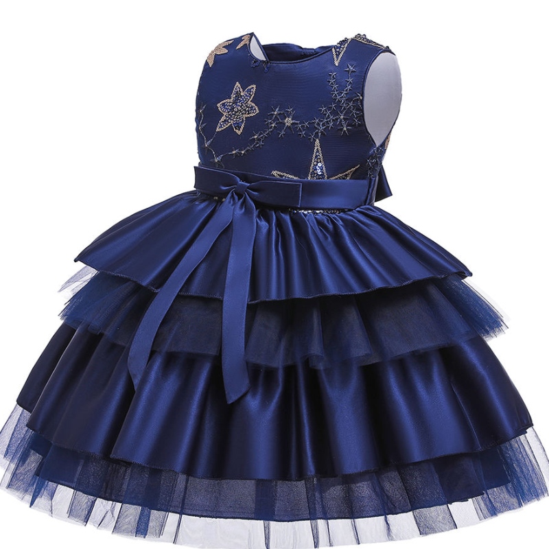 Baige Luxury Princess Dress Mleeveless Kids Vided Ball Vestido Fancy Birthday Prom