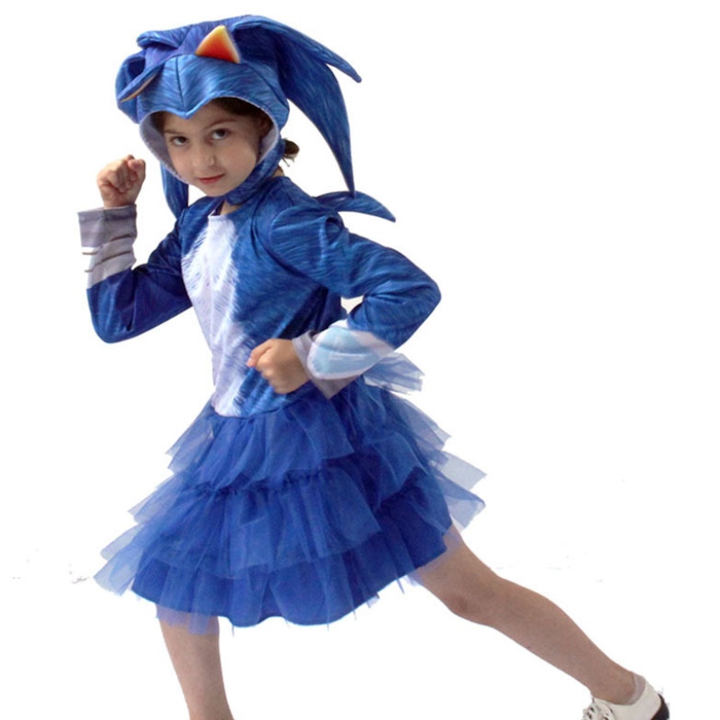Día de losniños Sonic Hedgehog Girls Cosplay Clothing and Dress Stage Children \\\\ \'s Disfraz
