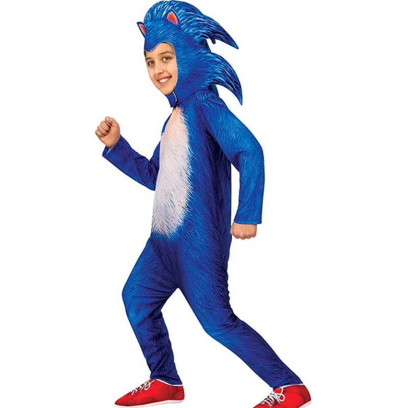Halloween Party Game Cosplay Children Blue Sonic Jumpsuit Cartoon Sonic the Hedgehog Disfraz