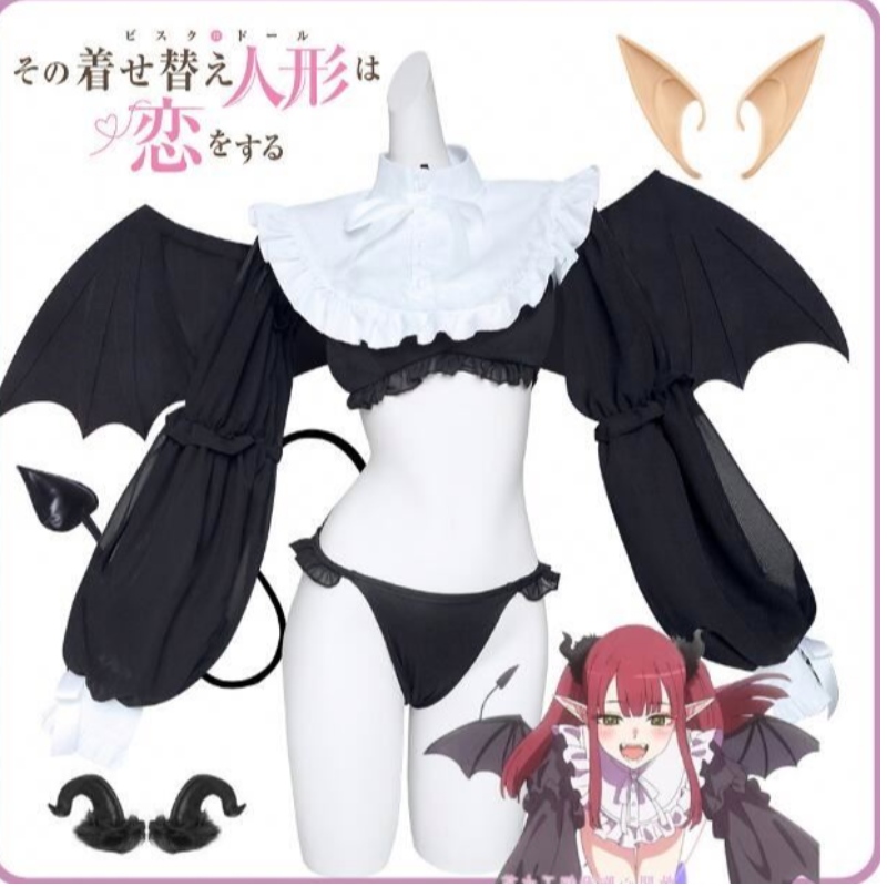 ECOWALSON ANIME RIZU KYUN COSPLAY COSPLAY MI Vestida Darling Cosplay Kitagawa Marin Bikini Cosplay Disfraz Kuroe Shizuku Wig