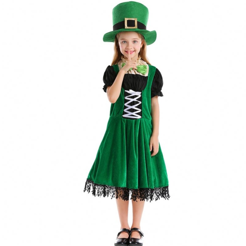 Cosplay de alta calidad Cosplay Fancy Party Dress Carnival Leprechaun St. Patrick.