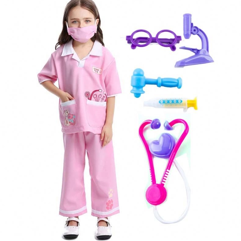 Dr. Uniforme de animales Veterinarios Veterinarios Play Vestida Set Trackumes de Halloween con kit médico HCBC-013