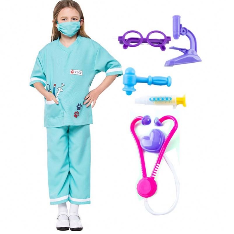 Dr. Uniforme de animales Veterinarios Veterinarios Play Vestida Set Trackumes de Halloween con kit médico HCBC-013