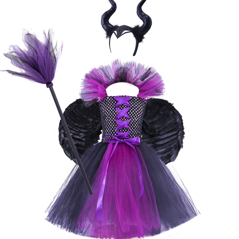 Amazon Hot Selling Children \\\\ S Vestido de Halloween Girls Tutu Dress Witch Depress
